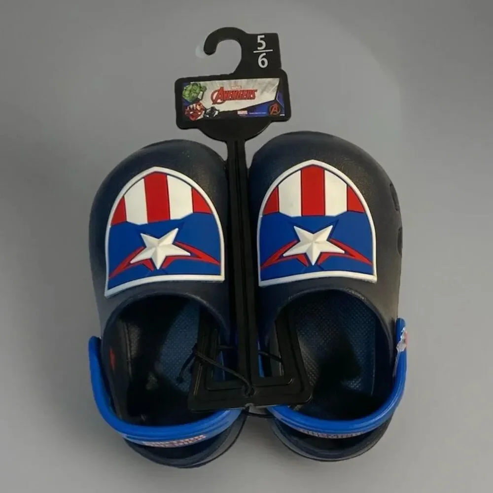 Marvel Avengers Toddler Boys Navy Captain America Clog Style Size 5/6